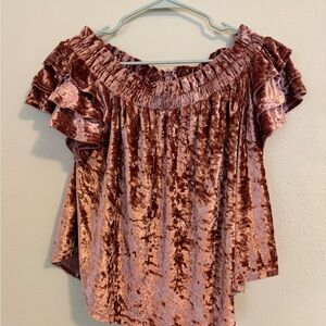 Umgee Pink Ruffled Blouse with Relaxed Fit